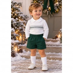 Boys Shirt And Green Shorts Set