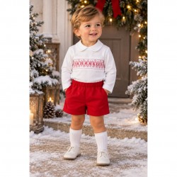 Boys Shirt And Red Shorts Set