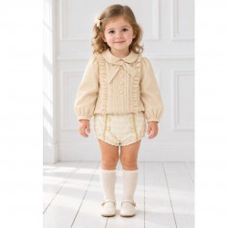 Rochy Soft Gold Blouse And Jam Pant Set