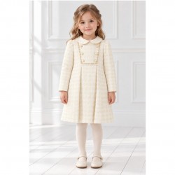 Rochy Ivory Dress With Pearl Detailing