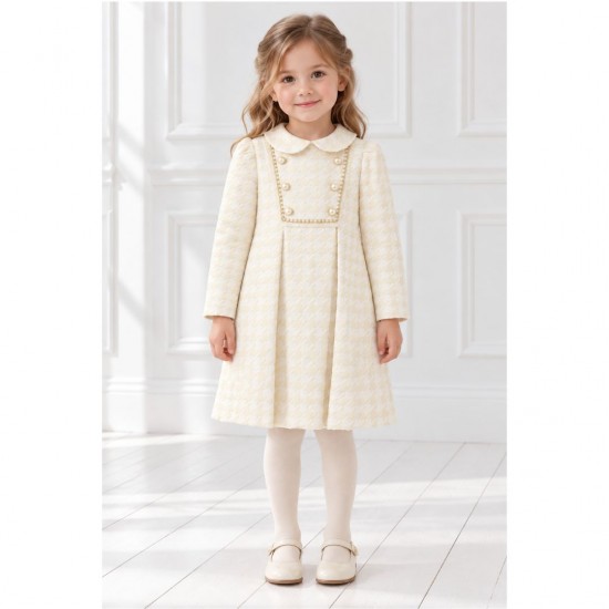 Rochy Ivory Dress With Pearl Detailing