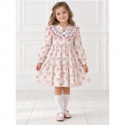 Rochy Pink Floral Bow Print Dress