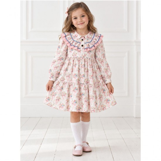 Rochy Pink Floral Bow Print Dress