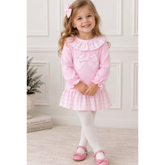 Rapife Pink Top And Gingham Skirt Set