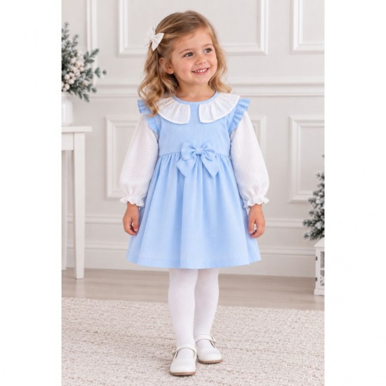 Rapife Blue And White Dress With Bow