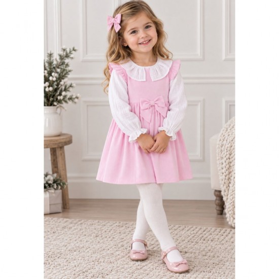 Rapife Pink And White Dress With Bow