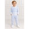Tutto Piccolo Blue And White Collared Top And Trousers