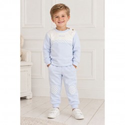 Tutto Piccolo Blue Tracksuit With Gingham Detailing