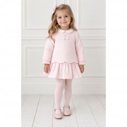 Tutto Piccolo Pink Quilted Dress And Tights