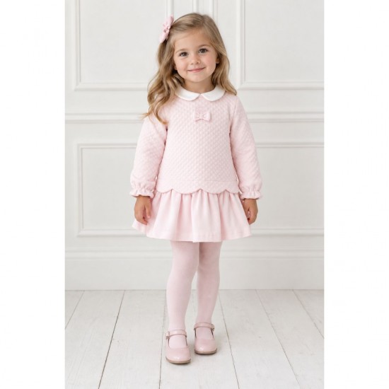 Tutto Piccolo Pink Quilted Dress And Tights