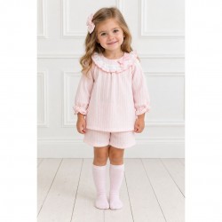 Tutto Piccolo Pink Ribbed Dress, Jam Pants And Tights