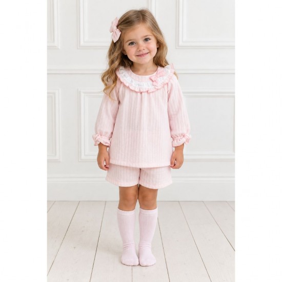 Tutto Piccolo Pink Ribbed Dress, Jam Pants And Tights