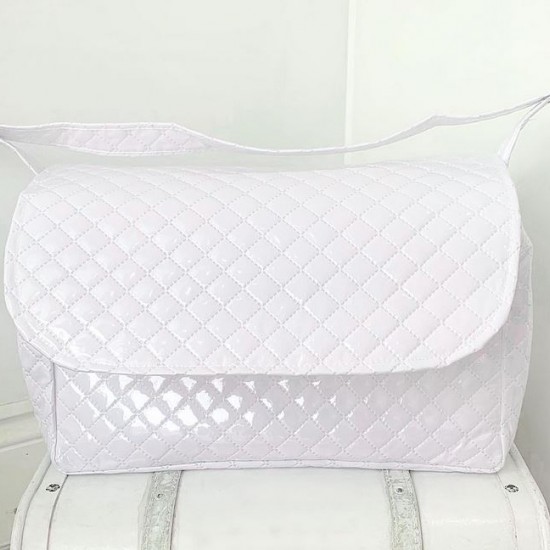 White Quilted Changing Bag
