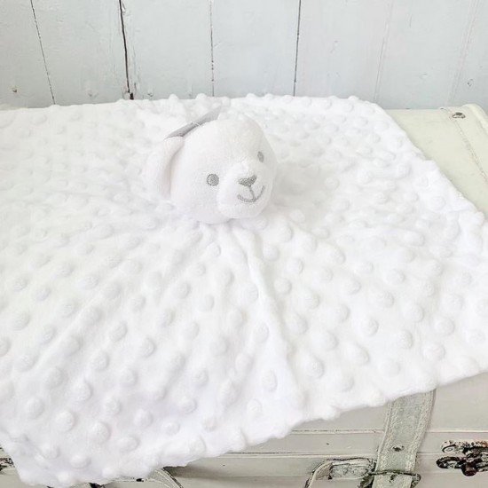 White Spotty Teddy Comforter