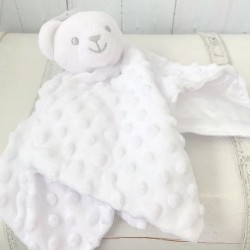 White Spotty Teddy Comforter