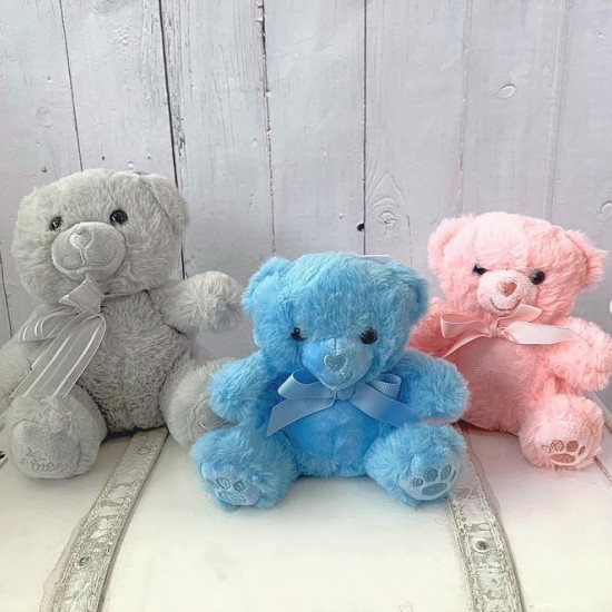 Fluffy Teddy Bears (Grey, Blue, Pink)