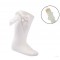 Cream Chevron Bow Socks