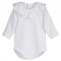 White ruffle neck collar