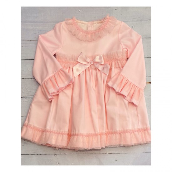 Baby pink dress with pink frill detail - older style