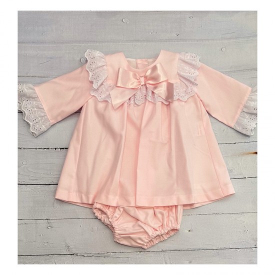 Ceyber baby pink frill dress with bow