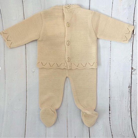 DAN Camel Cable Knit Trouser Suit