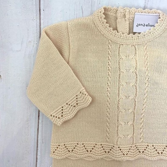 DAN Camel Cable Knit Trouser Suit