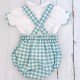 DEO Mint Green Gingham Dungarees