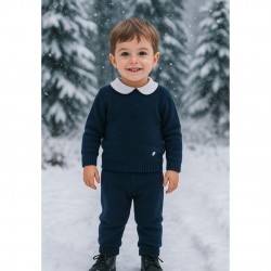 Granlei Boys Navy Knitted Trouser Set