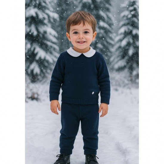 Granlei Boys Navy Knitted Trouser Set