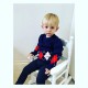 Navy, red and white diamonds jumper