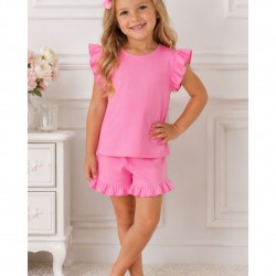 Girl Frill short set - pink