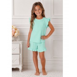 Girl Frill short set - mint
