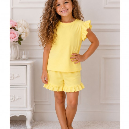 Girl Frill short set -lemon