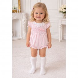 Deolinda Pink And White Striped Romper