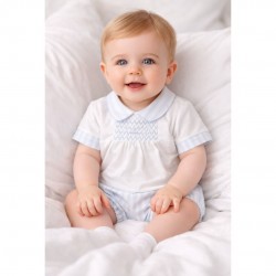 Deolinda White And Blue T Shirt And Striped Jam Pants Set