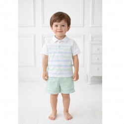 Pastels & Co Mint and Blue Polo Shirt Set