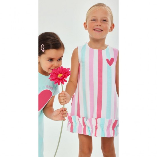 Agatha striped dress with ruffle