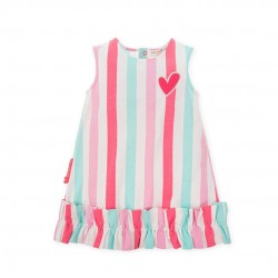 Agatha striped dress with ruffle