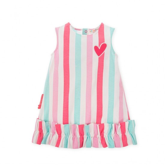 Agatha striped dress with ruffle