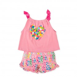 Aga dotted pink short set