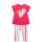 Agatha Pink T Shirt And Striped Leggings Set