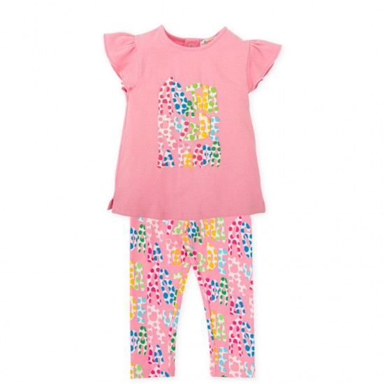 Agatha pink spot legging set