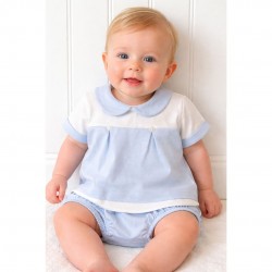 Babidu Blue And White Top And Jam Pants