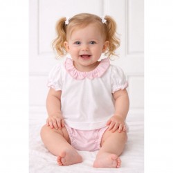 Babidu White Top And Pink Jam Pants