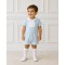 Babidu Turquoise And White Stripped Cotton Romper