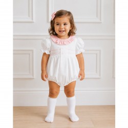 Babidu white romper with smock