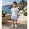 Babidu White T Shirt And Blue Shorts Set