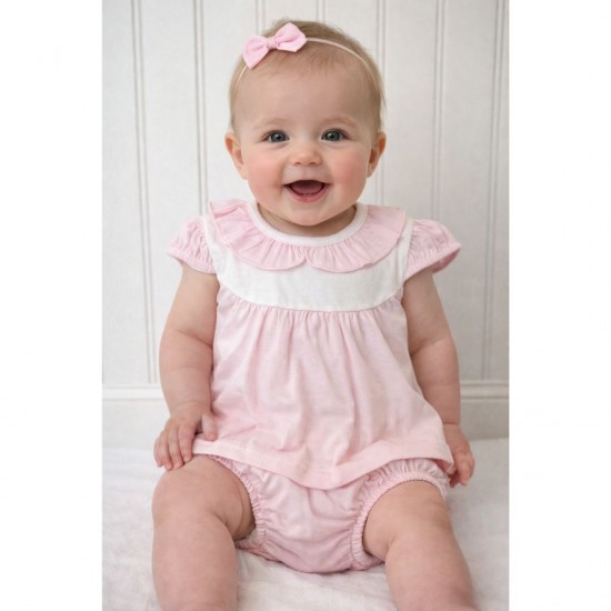 Babidu Pink And White Top And Jam Pants