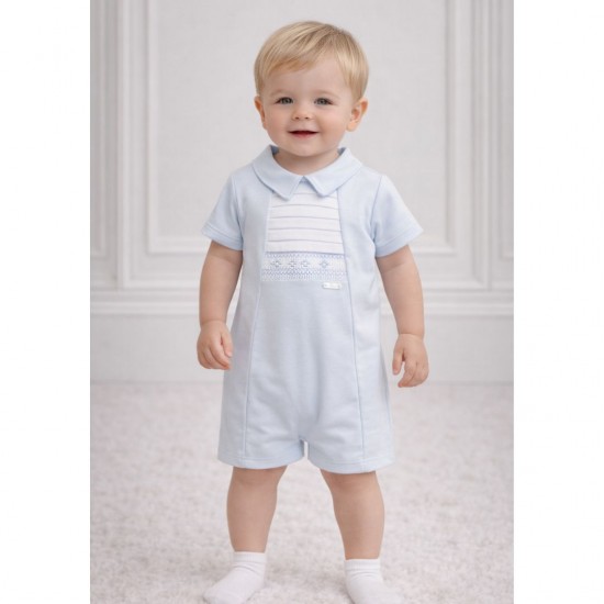 Blues Baby Blue And White Romper