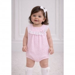 Blues Baby Pink And White Romper